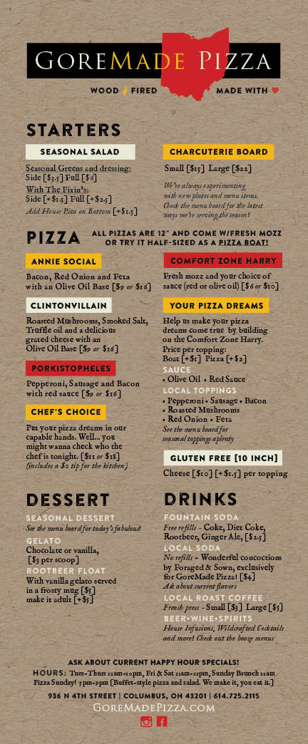 Goremade Wood Fired Pizza Gourmet Pizza Craft Cocktails In